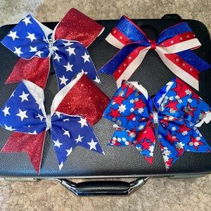 Red, White, and Blue Cheerleading Bows!